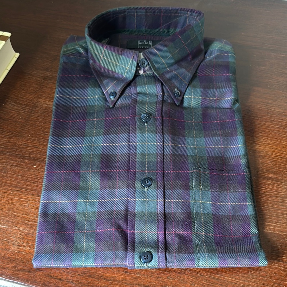 Medium Ike Behar Men's Plaid Shirt -